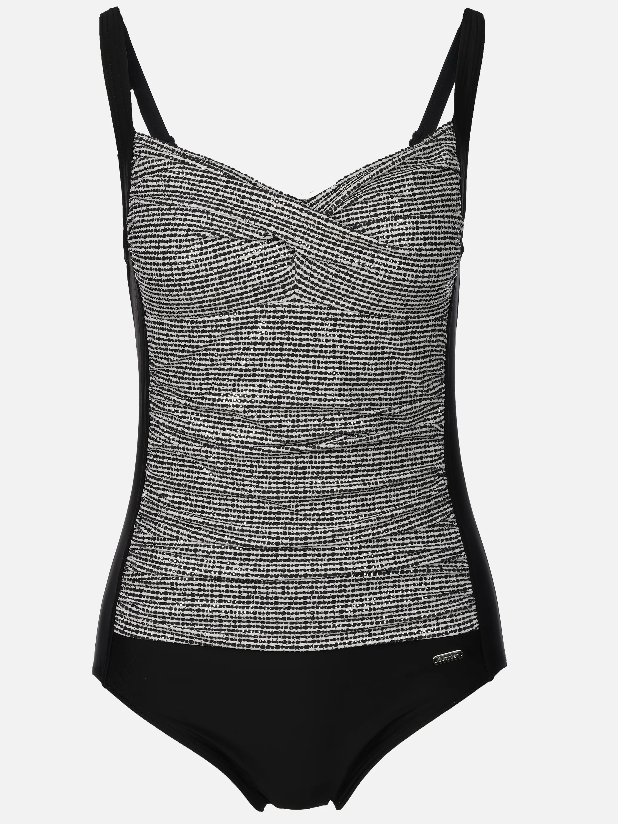 Grinario Sports Da-Badenanzug, m. Cups gekreuzt, glitzer Schwarz 922531 BLACK 1
